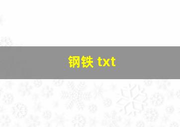 钢铁 txt